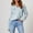 Light Blue, variant on Apmemiss Tops for Women 2024 Clearance Women's Denim Shirt Women Chambray Jean Western Shirts Long Sleeve Button Tops Clearance Womens Clothing