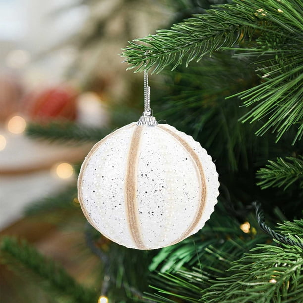 Adornos navideños, adornos navideños, regalos navideños, colgante de espuma para árbol de Navidad de 8 cm, adornos navideños, bola de espuma de colores colgante con perla