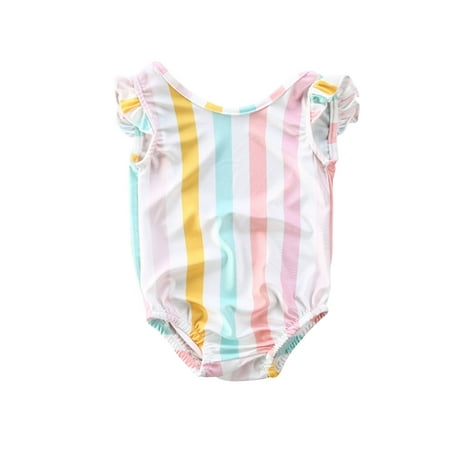 

LisenraIn Toddler Infant Baby Girl Kids Stripe Bikini Swimwear Swimsuit