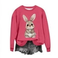 thumbnail image 2 of Easter Bunny Sweatshirts for Women, Long Sleeve Pullover Sweatshirt, Women's Round Neck Sweatshirts Easter Printed Pullover Tops Raglan Sleeves Long Sleeved Hoodie Sweatshirts, 2 of 6