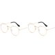 thumbnail image 1 of 2X Gafas de de Impresión de Metal Redondo Grande Unisexo Gafas Decorativas Lentes Claras Ligeras Gafas Retro para Hombre Mujer Oroy Negro, 1 of 3