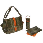 Kalencom Laminated Buckle Bag, Cheetah/Orange