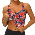 thumbnail image 4 of Haiem Hand Drawn Tomatoes Pattern Womens Sports Bra - U Neck Padded Low Impact Yoga Bra Workout Crop Top Gym Moisture-Wicking Workout Vest -X-Large, 4 of 9