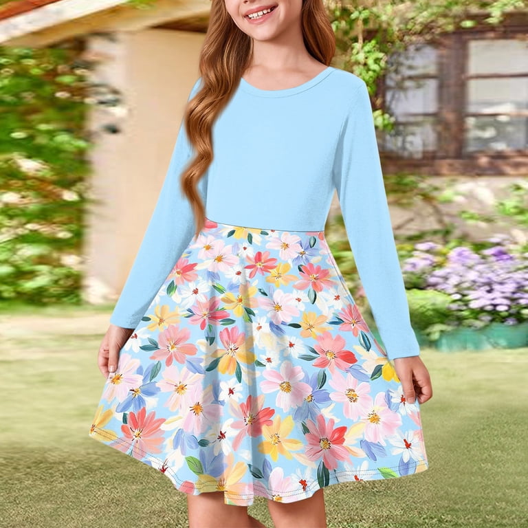 knee length dresses for ladies Womens Floral Belted Flare Dress main image 1