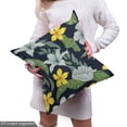 thumbnail image 5 of Ambesonne Tropical Fabric by the Yard Upholstery, Hibiscus Plumeria Leaf Art, 1 Yard, Navy Blue Earth Yellow, 5 of 5
