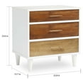 thumbnail image 7 of Weston Home Dorcas Mid-Century 3-Drawer Nightstand, White/Natural Finish, 7 of 7