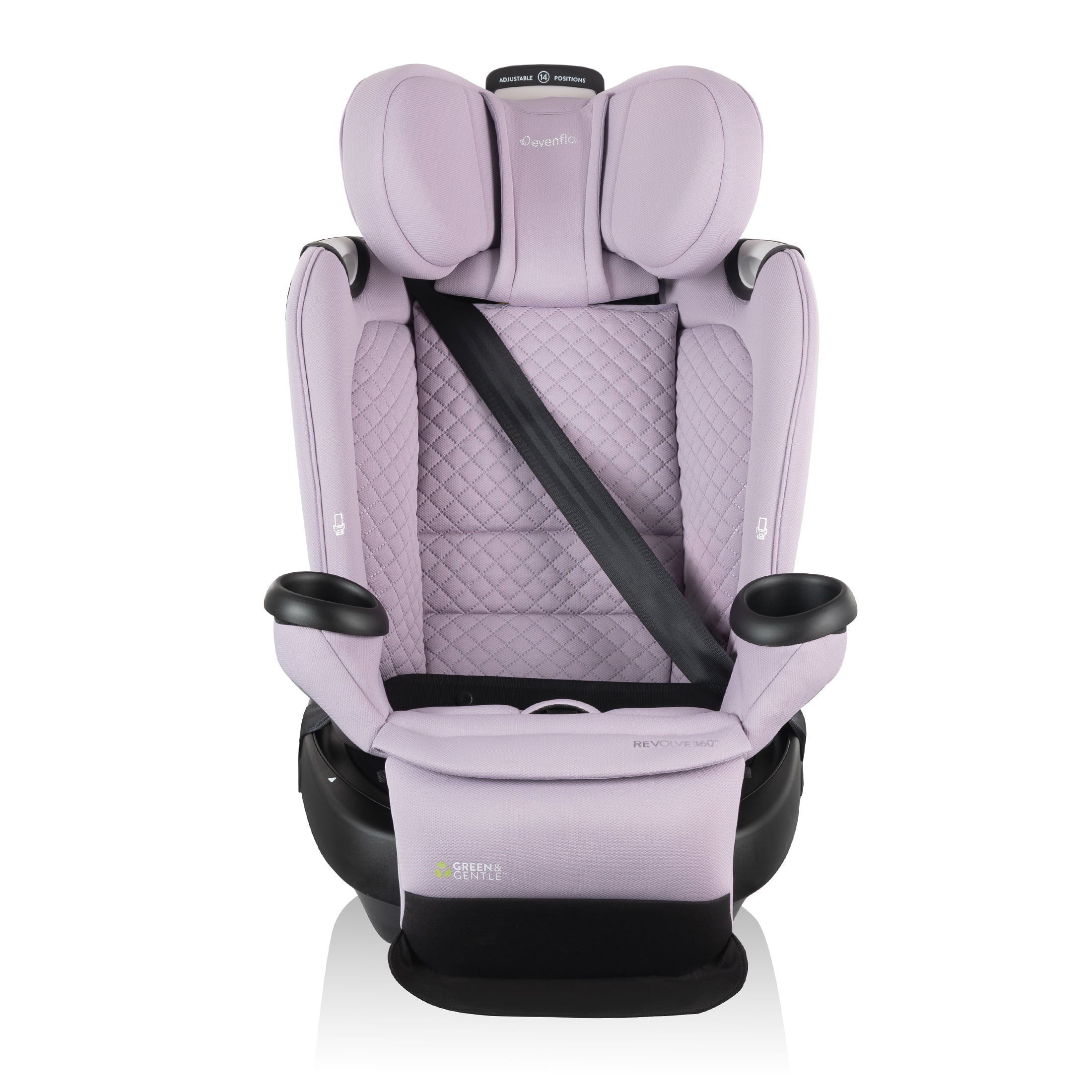 Evenflo Gold Revolve360 Extend All-in-One Rotational Car Seat with SensorSafe, Agate, Pink