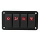 thumbnail image 3 of Panel de interruptor de Automóvil, anti corrosio DC12V 24V 4 Panel de Interruptor de Balancín de Pandillas 20a 10a Iluminación Roja Con Pegatina para Bote, 3 of 7