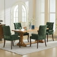 thumbnail image 5 of CQSXDA Stylish Tufted Accent Dining Chair with Upholstered Chenille Fabric and Curved Solid Wood Legs, Single Pack, Olive Green, 5 of 18