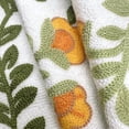 thumbnail image 5 of Floral Embroidered Summer Decorative Throw Pillow Covers 18"x 18" Set of 2, Farmhouse Cottage Orange Flowers Green Leaves Knit Patterned Cotton Canvas Cushion Case for Couch Bed Living Room, 5 of 7