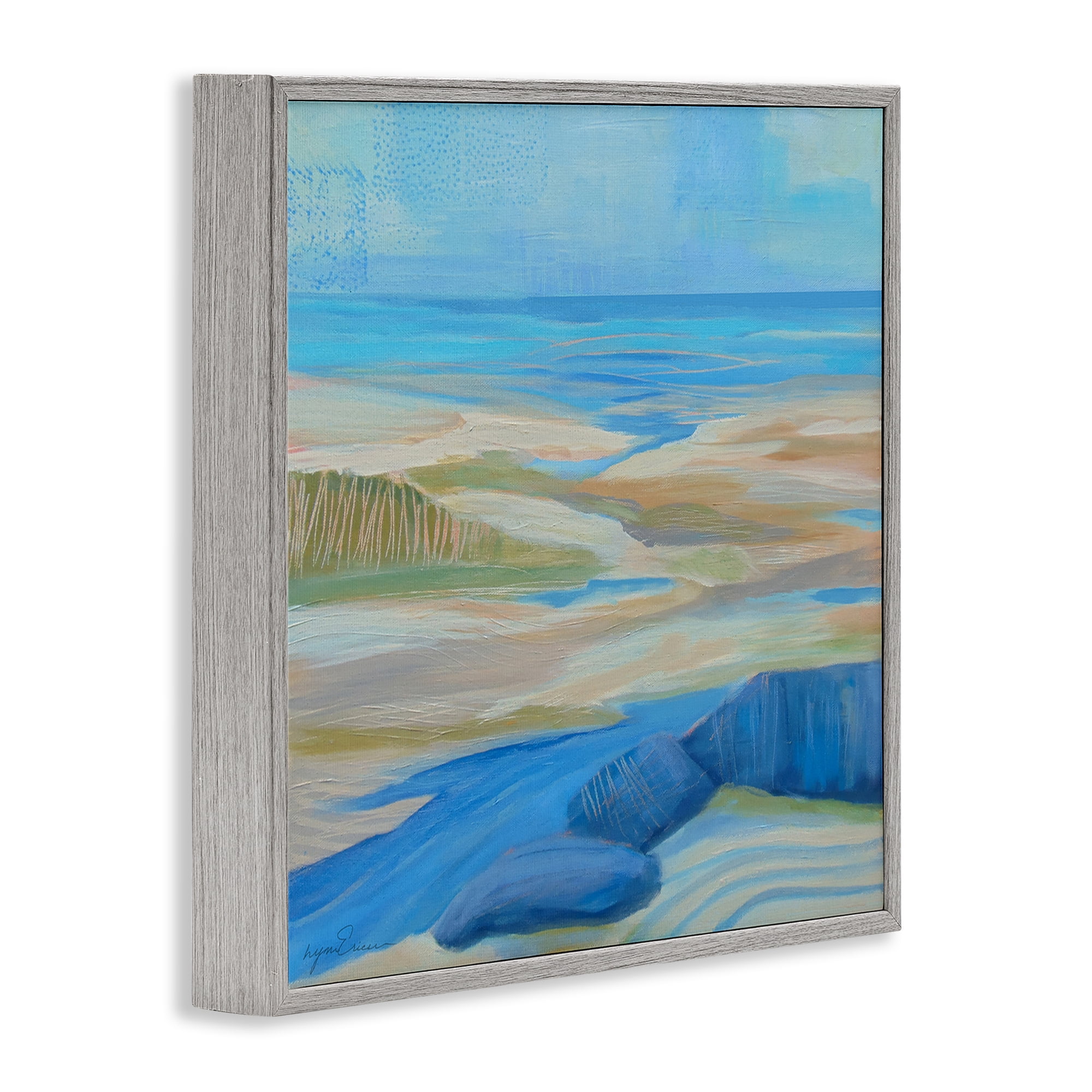 Stupell Industries Low Tide Azure Dunes Gray Framed Giclee Art, design by Lynn Ericson Fine Art