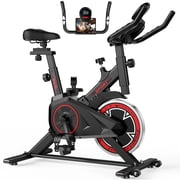 Patbrela Exercise Bike Home Workout Equipment Stationary Bike, 100% Adjustable Resistance, Indoor Cycling Bike for Women Home Gym, Black