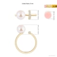 thumbnail image 5 of ANGARA Japanese Akoya Cultured Pearl and Diamond Bar Ring in 14K Yellow Gold for Women | June Birthstone, Birthday, Anniversary, Jewelry Gift for Women | Pearl Ring, 5 of 8
