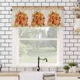 thumbnail image 4 of Fall Orange Pumpkins Valances for Windows Watercolor Maple Leaves Rod Pocket Curtain Valance Window Treatment Short Curtains for Kitchen Living Room, 60"x14", 4 of 5