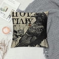 thumbnail image 2 of Black Halloween Pillow Covers  Skull Raven Crow Spooky Boo Trick or Treat Outdoor Halloween Pillows Decorative Throw Pillows Cases Fall Pillow Decorations Cushion Covers Couch, 2 of 5