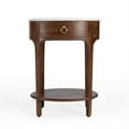 thumbnail image 5 of Butler Specialty Ellen 18.25"W Oval Marble & Wood Nightstand - Brown, 5 of 9
