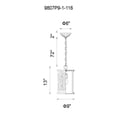 thumbnail image 2 of 1 Light Drum Shade Mini Pendant with Brushed Chocolate finish, 2 of 2