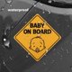 thumbnail image 3 of 9 pegatinas de vinilo n.º B "Baby on Board" con pies de bebé, para exteriores, color blanco brillante, 3 of 5