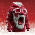thumbnail image 5 of Men's Christmas Flannel Hooded Sweatshirt Winter Warm Lined Pullover Casual Streetwear Top With Front Pocket Red L, 5 of 5