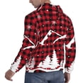 thumbnail image 6 of Kdxio Christmas Tree Buffalo Plaid Print Mens Casual Hooded Collar Drawstring Hoodies Pullover Sweatshirts Casual Long Sleeve Shirts-X-Large, 6 of 7