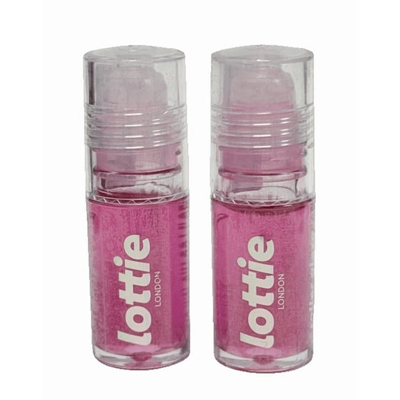 Lottie London Oil Slick, 100% Vegan Lip Oil, Grape, (2 Pack of 0.11 Fl Oz)