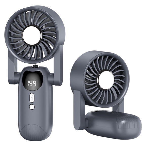 Sourcingbay Portable Handheld Cooling Fan 5-Speed Foldable Led Light 4000mAh Usb-C Rechargeable for Travel Work