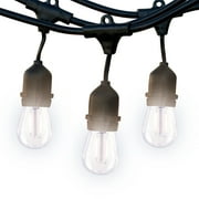 Brightech Ambience Pro - Waterproof LED Outdoor String Lights - Hanging, Dimmable 2W Vintage Edison Bulbs - 48 Ft Commercial Grade Patio Lights Create Cafe Ambience in Your Backyard