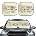 thumbnail image 2 of Fotbe Wild West Desert With Cowboys 2-Piece Car Windshield Sun Shade | Sun Blocker for Car Windshield | Foldable Automotive Interior Accessories for Sun Protection-Large, 2 of 7