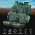 thumbnail image 4 of Coverado Full Set Car Seat Covers, Front and Back Seat Protectors, Faux Leather & Flannel Fashion Auto Accessories, Universal Fit Most Cars, SUVs Pickup Trucks, Green, 4 of 10