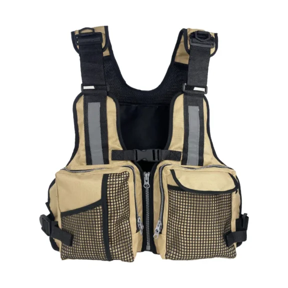 Adjustable Fishing Life Jacket For Men - Buoyancy Vest With Removable Foam, Reflective Strips & Emergency Whistle For Kayaking, Boating, Water Sports (Multiple Colors)