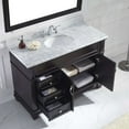 thumbnail image 3 of victoria 48" single bathroom vanity in white with black galaxy granite top and round sink with brushed nickel faucet and mirror, 3 of 9