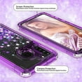 thumbnail image 3 of Case for Samsung Galaxy A21 Case Liquid Glitter Waterfall Heavy Duty Shockproof for Girls Women Cover - Clear, 3 of 6