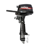 HANGKAI 6.5 HP 4 Stroke Boat Motor Outboard Motor Marine Fishing Boat Engine Water Cooling Tiller Control 123CC