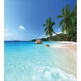 thumbnail image 3 of Ocean Duvet Cover Set, Anse Lazio Beach at Praslin Island Surfing Beach Scenic View Travel, Decorative 3 Piece Bedding Set with 2 Pillow Shams, Calking Size, Turquoise Blue Green, by Ambesonne, 3 of 3