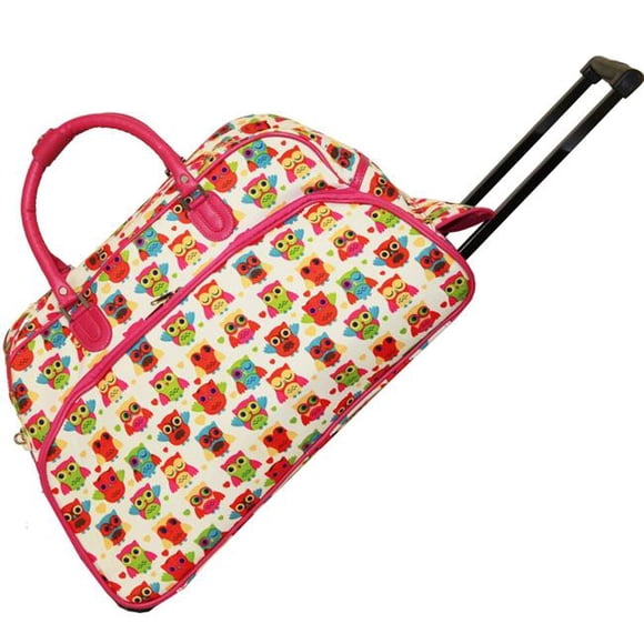 Sac de Voyage à Roulettes de 21 Po pour Cabine - Rose Hibou