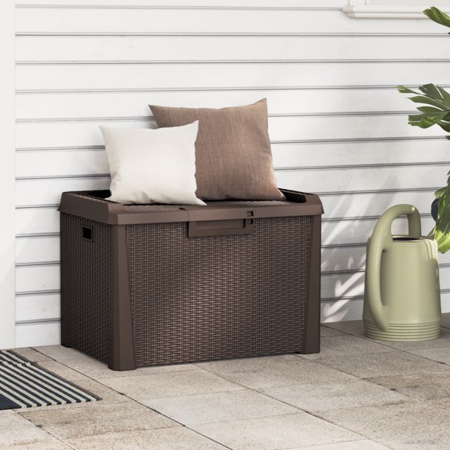 vidaXL Boîte de Rangement de Jardin Marron 125 L PP
