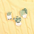thumbnail image 1 of 3pcs Cute Cartoon Potted Plant Brooch - Fun Clothing and Bag Accessory, 1 of 5