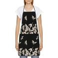 thumbnail image 2 of Naloa 1Pack Adjustable Bib Apron Waterdrop Resistant Cooking Kitchen Aprons for Women Men Chef, Japanese White Crane Print, 2 of 5
