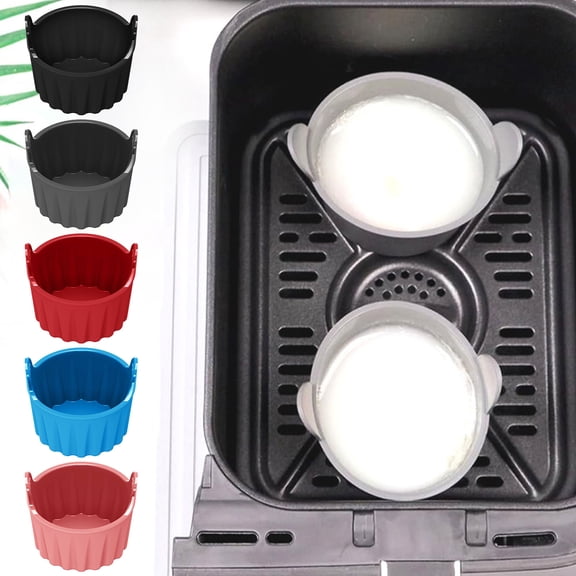 Air Fryer Egg Poacher Cups - Non-Stick Heat-Resistant Food Grade Round Ramekins | Easy Release | Stackable Baking Cups | 6.5cm x 5cm | Muffin Tray | Oven Safe | Multi-Purpose Dessert