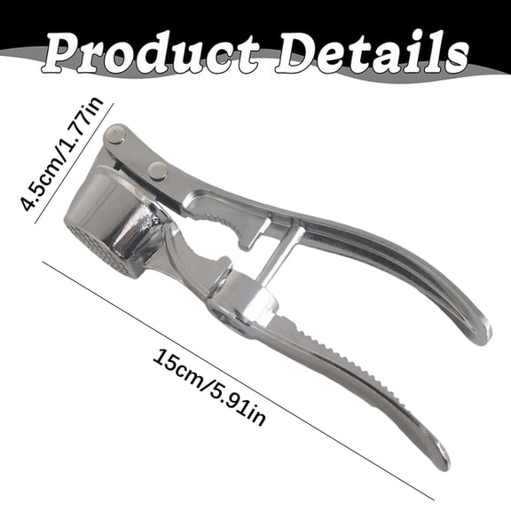 Stainless garlic masher crusher squeezer mincer tool