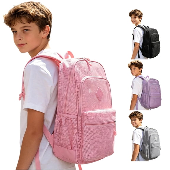 Gyujnb School Backpack, Breathable Mesh Gym Backpack for and Adults Lightweight Daily College School Daily Use Rucksack with Well Ventilated and Padded Straps, Backpack for School