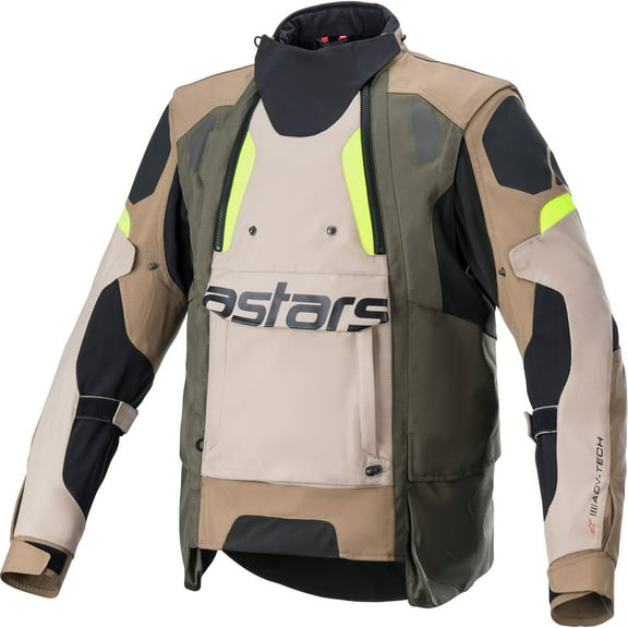 Alpinestars Halo Mens Drystar Motorcycle Jacket Black/Sand/Yellow 4XL