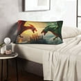 thumbnail image 6 of Rateoe Castle Red Green Sky Dragon Pattern Pillow Covers with Invisible Zipper(Pillows are not Included) Standard Pillowcases-14"x20", 6 of 6