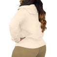 thumbnail image 4 of Domzest Sweatshirts for Women Zip Up Long Sleeve 4X-5X Hoodie Fall Lightweight Loose Fit Cotton Drawstring Oversize Sweaters Y2k with Pocket Jackets Khaki 2XL-Large, 4 of 5