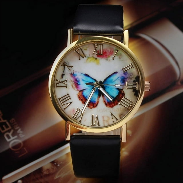 Montre-bracelet Analogique en Cuir Style pour Femmes, Bracelet de Montre à Quartz Noir pour Hommes, Bracelet de Montre en Caoutchouc 22mm, Montre à Remontoir Rail pour Hommes, Lecture Facile pour Femmes, Montre pour Hommes, Bracelet en Cuir, Montre pour Hommes, Bracelet Extensible pour Hommes