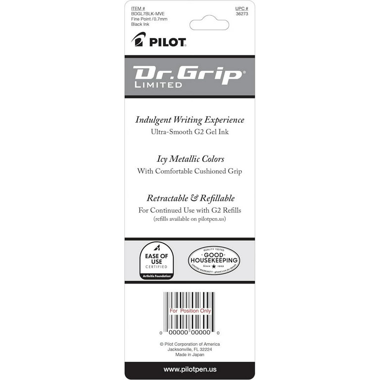 Dr. Grip Limited Gel Pen, Retractable, Fine 0.7 mm, Black Ink, Champagne Mauve Barrel Dr. Grip Limited Gel Pen, Retractable, Fine 0.7 mm, Black Ink, Champagne Mauve Barrel