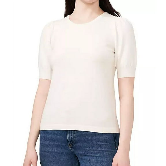 Vince Camuto Women's Short Sleeve Sweater (Antique White, XXL)