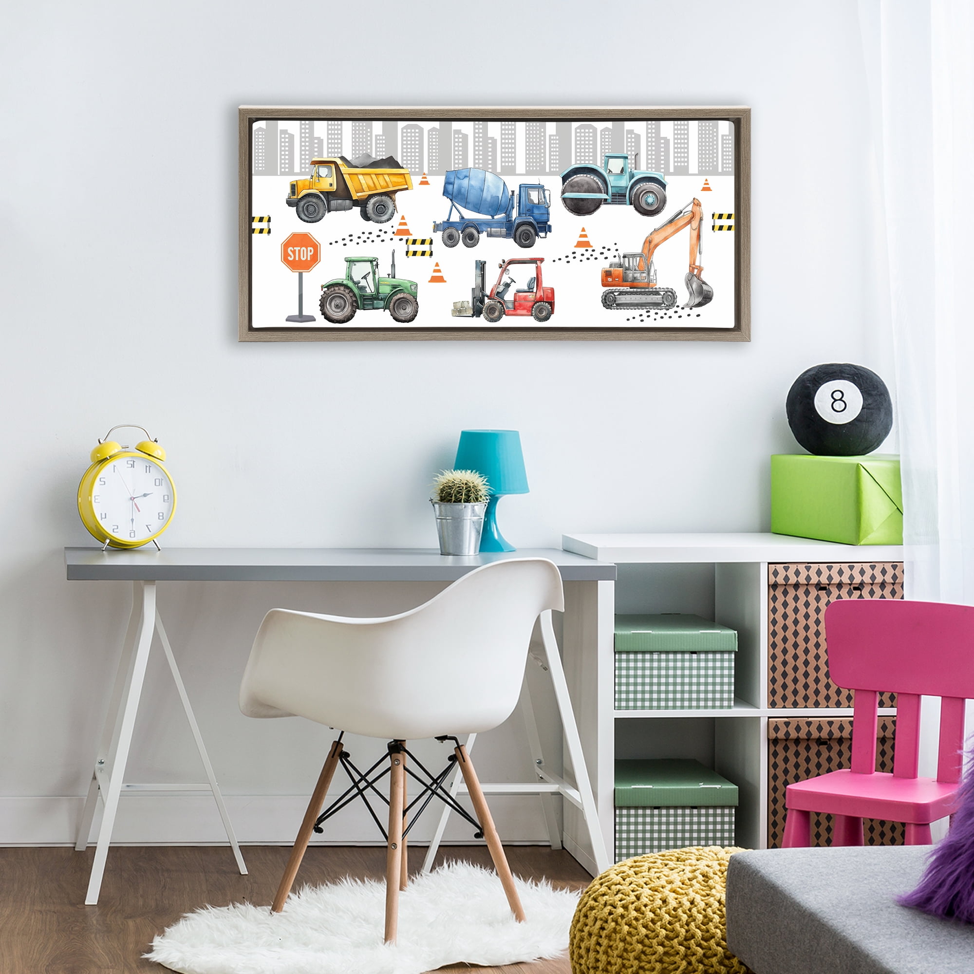 Stupell Industries City Keeps On Moving Brown Framed Floater Canvas Wall Art, design by Christine Simpson Art