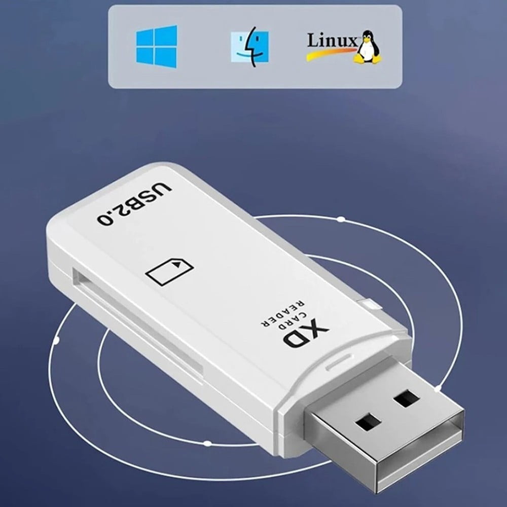 XD Picture Card Reader, USB 2.0 Memory Cards Adapter for Olympus Fuji Cameras, USB A to USB C Converter for PC Tablet and Smart Phones