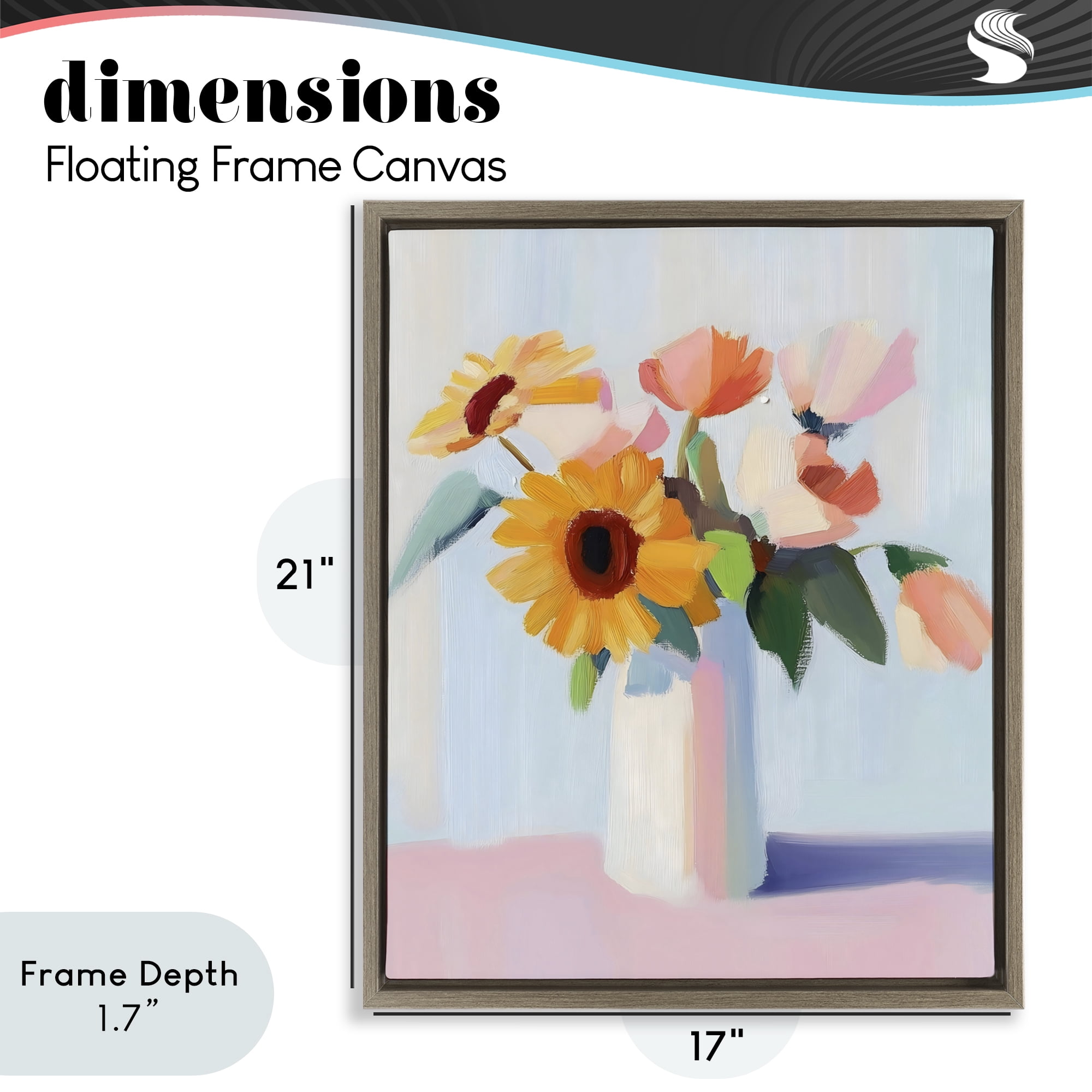 Stupell Industries Sleek Vase Bouquet Brown Framed Floater Canvas Wall Art, design by The Prints Vibe